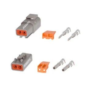 Conector Deutsch DTP 2 Vias hembra y macho gris cable 12AWG conector 2 pines automotriz sellado DTP04-2P y DTP04-2S Snergy