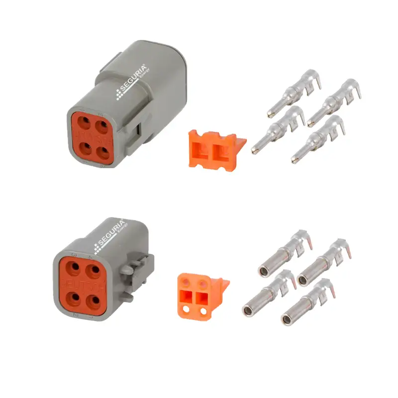 Conector Deutsch DTP 4 Vias hembra y macho gris cable 12AWG conector automotriz 4 pines DTP04-4P DTP06-4S sellado Lima Este Peru Snergy