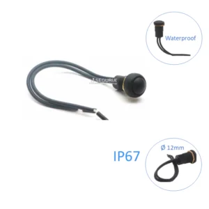 Interruptor Boton 12mm con cable integrado waterproof 5A 250V IP 67 pulsador de encendido de alta calidad