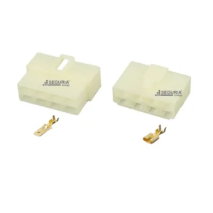 Conector 8 Pines SE28018 automotriz hembra y macho blanco 6.3mm pareja para mazo cables de 8 vias repuesto