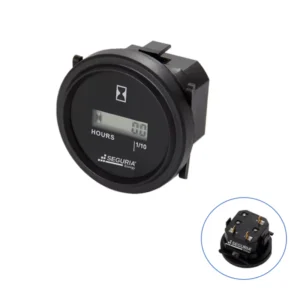 Horometro Circular Digital 90VDC SE4033 empotrable 52mm reseteable para maquinas y equipos a bateria Snergy