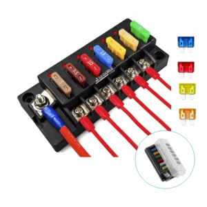 Caja fusibles 6 vias automotriz 12v 24v portafusible con led indicador atc ato fusible tipo uña estandar Snergy