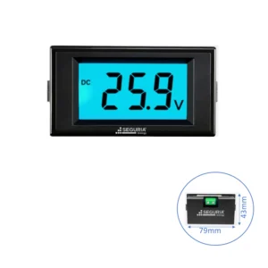 Voltimetro digital DC 20-80V panel 79 x43mm indicador de voltaje de batería rectangular LCD Snergy