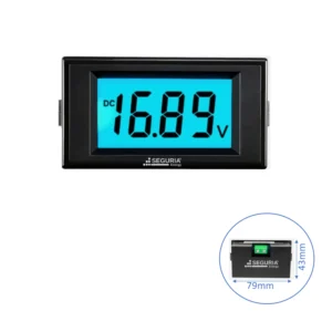 Voltimetro digital DC 7.5-30V panel 79 x43mm indicador de voltaje de batería rectangular LCD Snergy