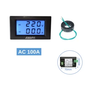 Voltimetro Amperimetro AC100A 80V-300V panel 40X70mm con transformador-medidor de voltaje AC Snergy