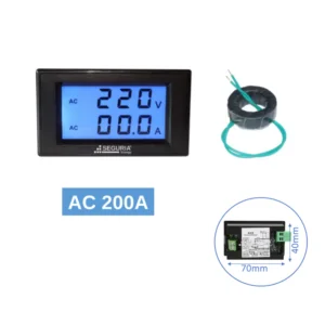 Voltimetro Amperimetro AC200A 80V-300V panel 40X70mm con transformador-medidor de voltaje AC Snergy Lima Peru