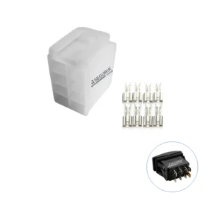 Conector 8P para interruptor basculante blanco de 8 pines switch rocker con terminales 6.3mm en Lima Peru