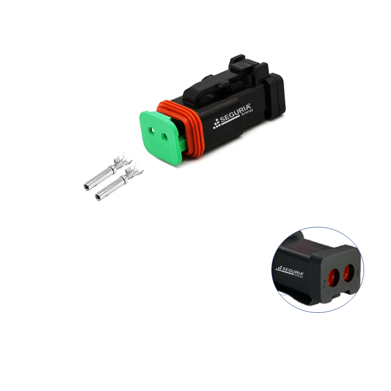 Conector deustch 2P hembra negro DT06-2S-E005 automotriz 2 pines con terminales 20-14awg