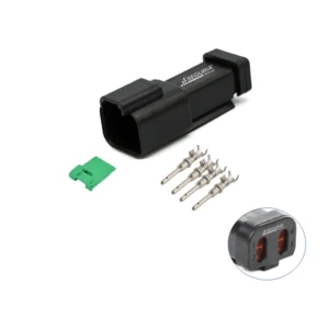 Conector deustch 4P negro macho DT04-4P-E005 automotriz 4 pines con terminales 20-14awg