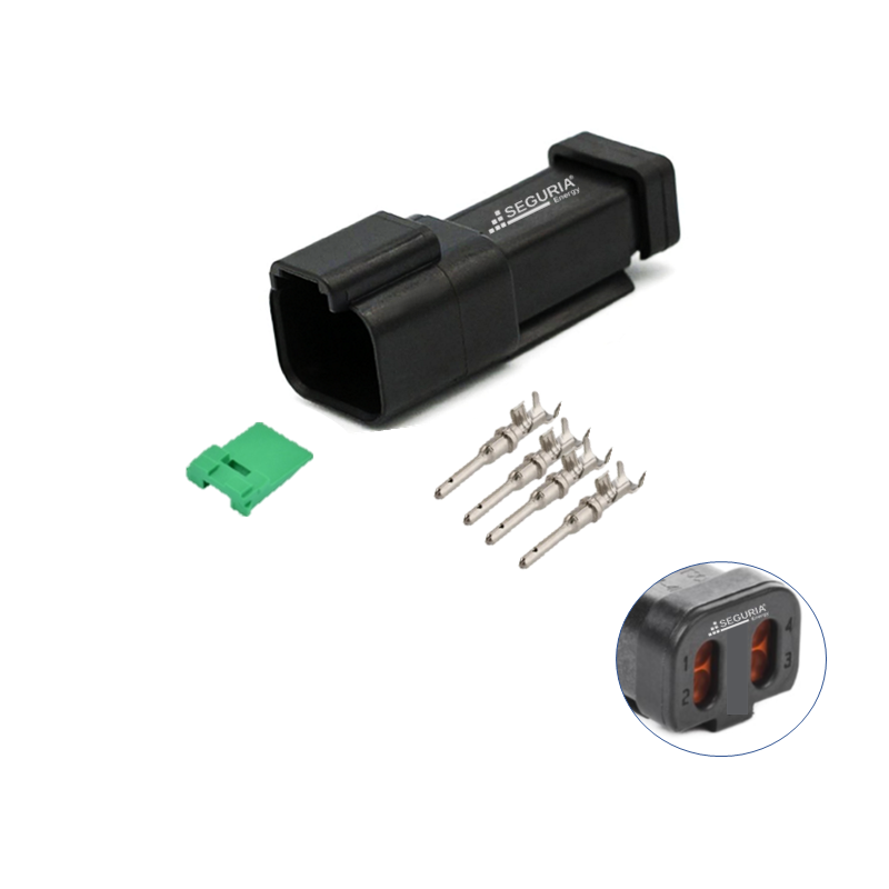 Conector deustch 4P negro macho DT04-4P-E005 automotriz 4 pines con terminales 20-14awg