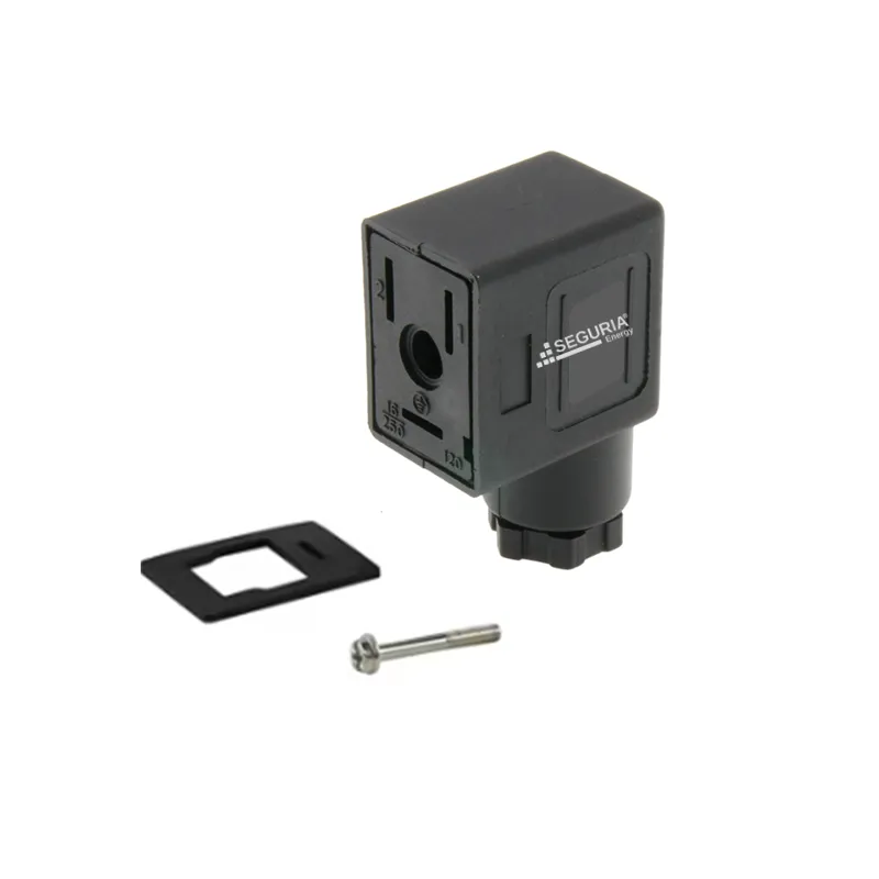 Conector para valvula DIN B 43650 2P +E hembra tipo B 250V negro Snergy
