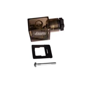 Conector valvula 43650B 24VDC transparente 2P +E tipo B 24 voltios color marron con indicador led Snergy