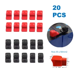 Cubierta de terminal barra para bateria de litio pack 20 pc rojo y negro-Snergy