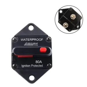 Interruptor termico 80A 12V 24V disyuntor de reinicio manual de montaje en panel para embarcaciones-maquinaria pesada-automotriz Snergy